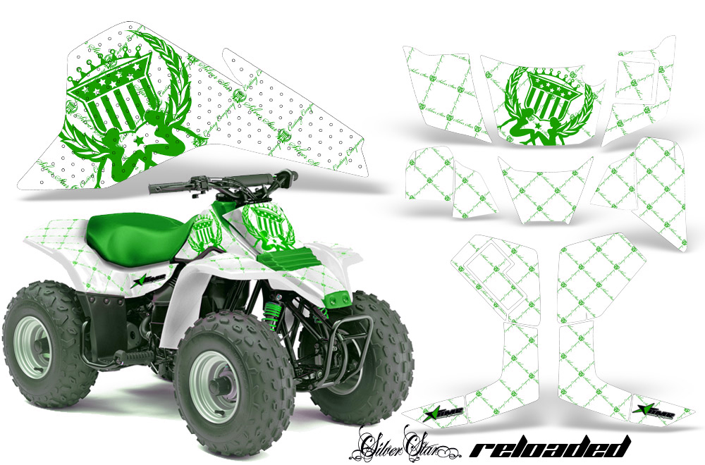 Kawasaki LT80 Graphics Reloaded GreenWhiteBG